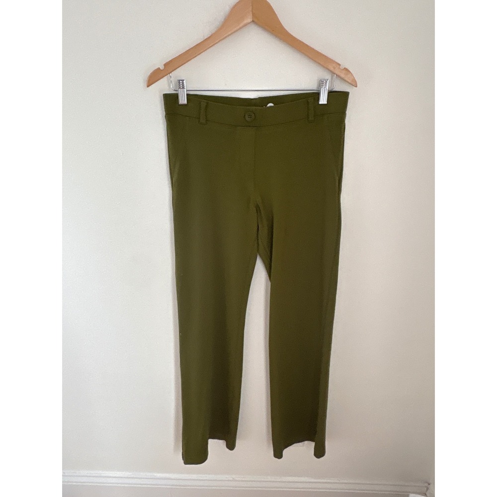Betabrand Olive Green Dress Pant Yoga Pants Straight Leg Medium Petite MP